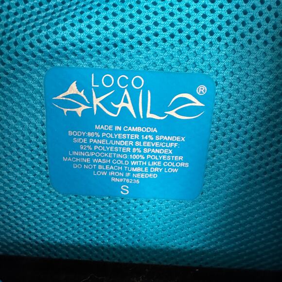 Loco Skail Fishing Shirt S Turquoise Long Sleeve Performance Outdoor Lightweight - Picture 3 of 5